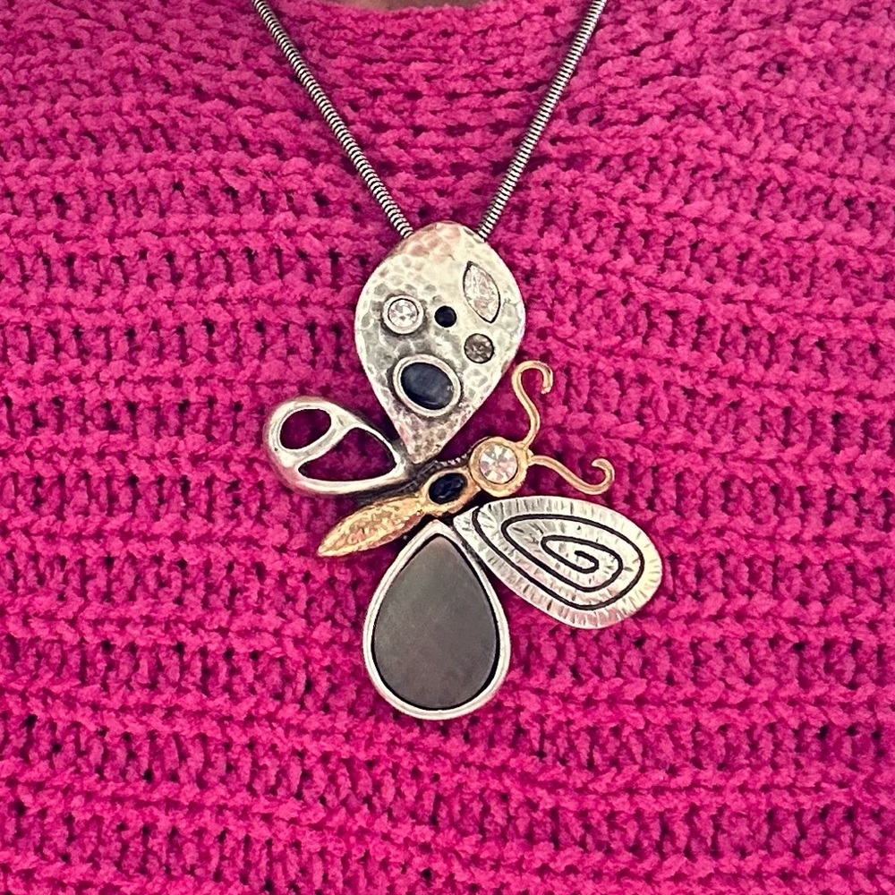 CHICO’S Butterfly Statement Necklace - Picture 8 of 8